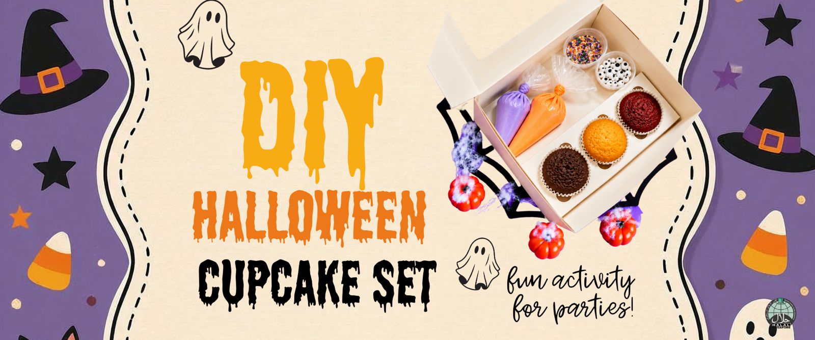 DIY Halloween cupcake decorating set for parties