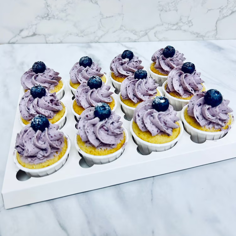 Mini Wild Blueberry Cupcakes