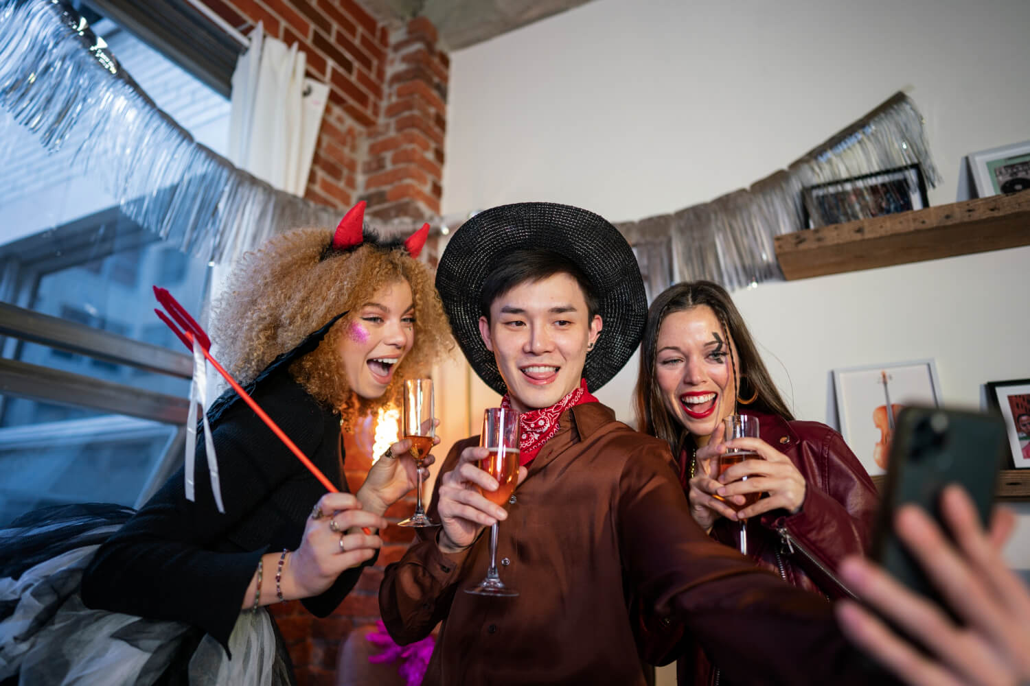people celebrating halloween